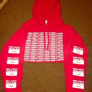 Demi Lovato 2018 Tour Red Crop Top Hoodie